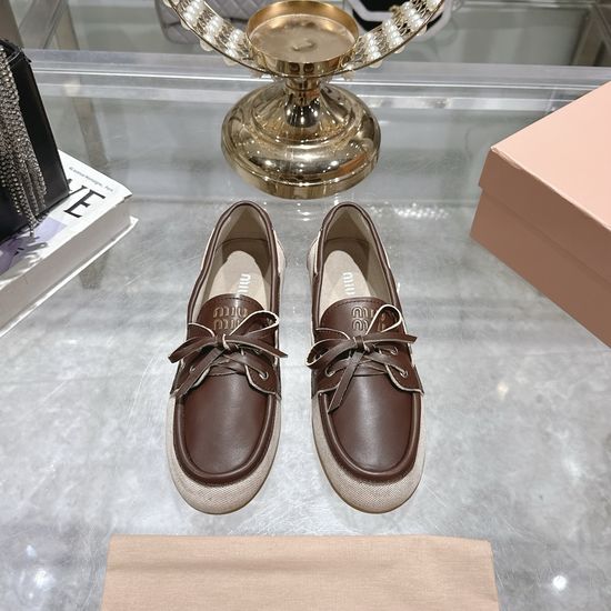 Miu Miu Chic Eyelet Loafers with Flat Heel