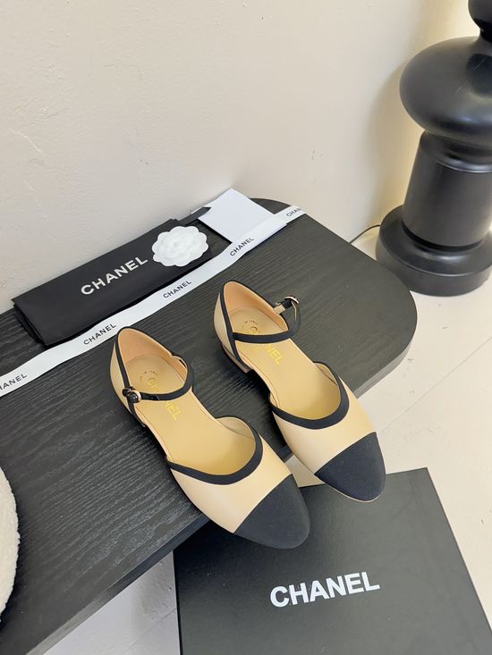 Chanel Bow Decor Mary Jane Flats Sheepskin Soft Sole Casual Shoes
