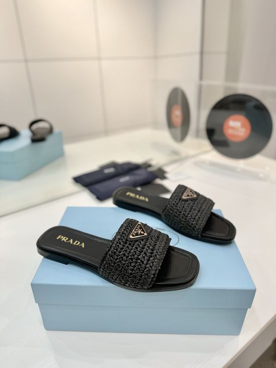 Prada Chic Woven Slippers Inspired by Geometric Architecture