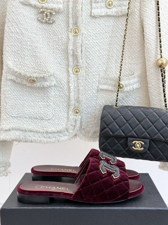 Chanel Classic Quilted Pattern Slides with Elegant Design and Soft Insole