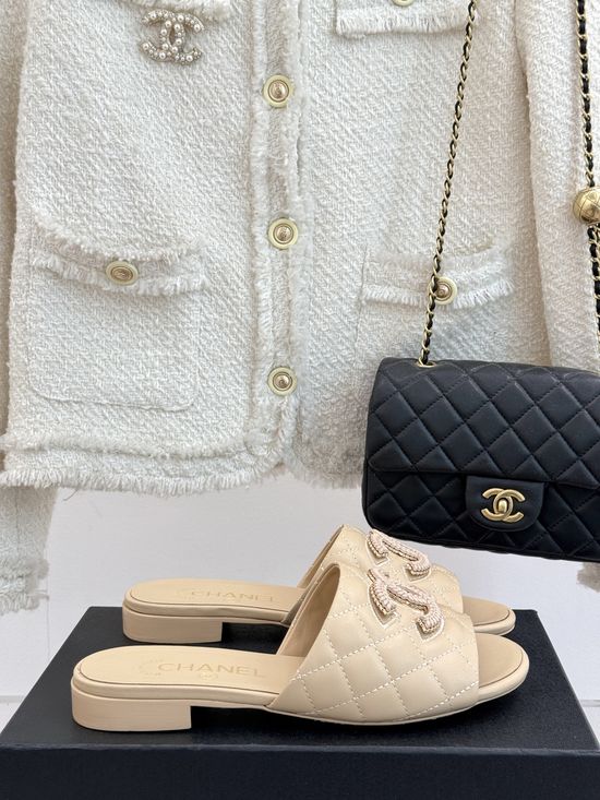 Chanel Classic Quilted Pattern Slides with Elegant Design and Soft Insole