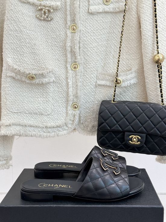 Chanel Classic Quilted Pattern Slides with Elegant Design and Soft Insole