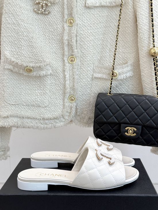Chanel Classic Quilted Pattern Slides with Elegant Design and Soft Insole