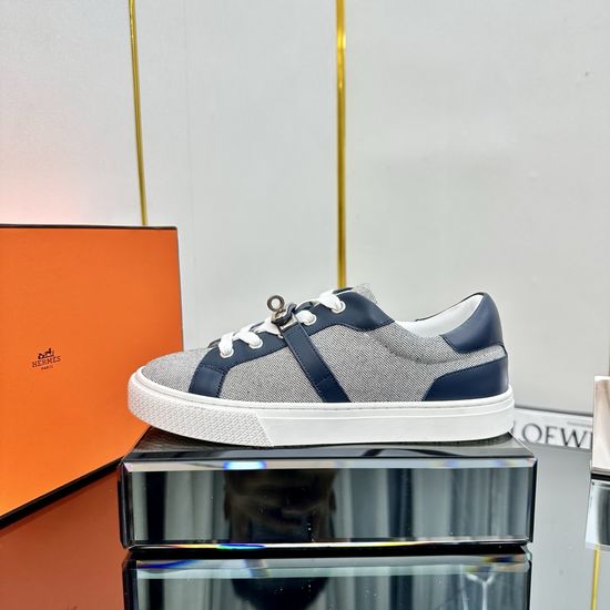 Hermes H Buckle Lace-up Thick Sole Casual Sneakers