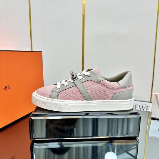 Hermes H Buckle Lace-up Thick Sole Casual Sneakers