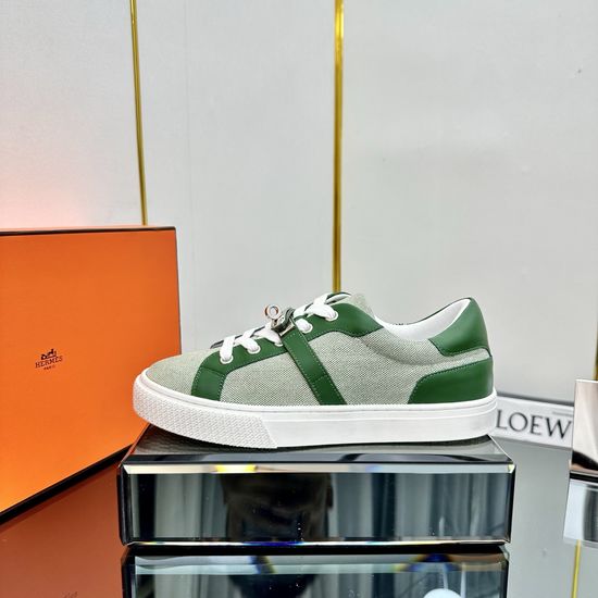 Hermes H Buckle Lace-up Thick Sole Casual Sneakers