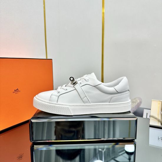 Hermes H Buckle Lace-up Thick Sole Casual Sneakers