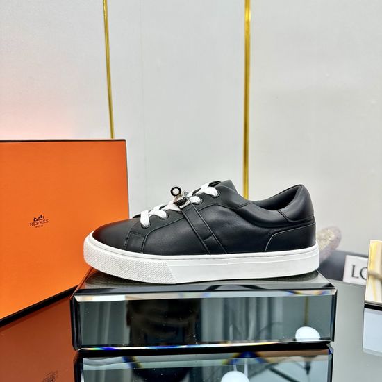 Hermes H Buckle Lace-up Thick Sole Casual Sneakers