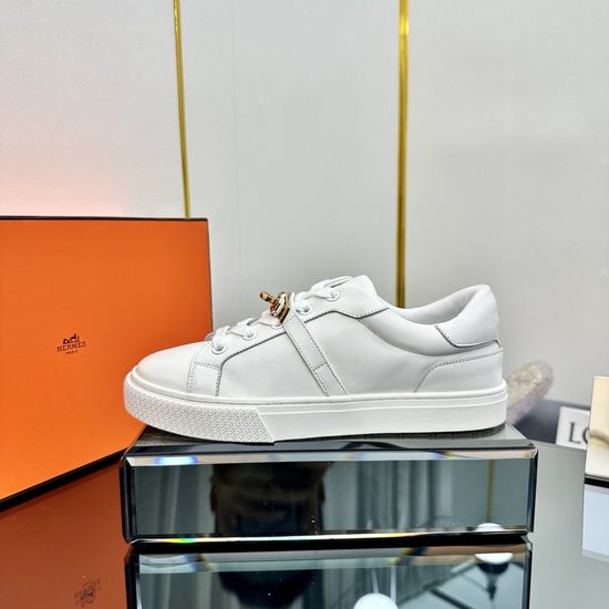 Hermes H Buckle Lace-up Thick Sole Casual Sneakers