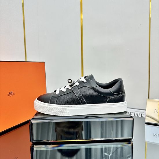 Hermes H Buckle Lace-up Thick Sole Casual Sneakers