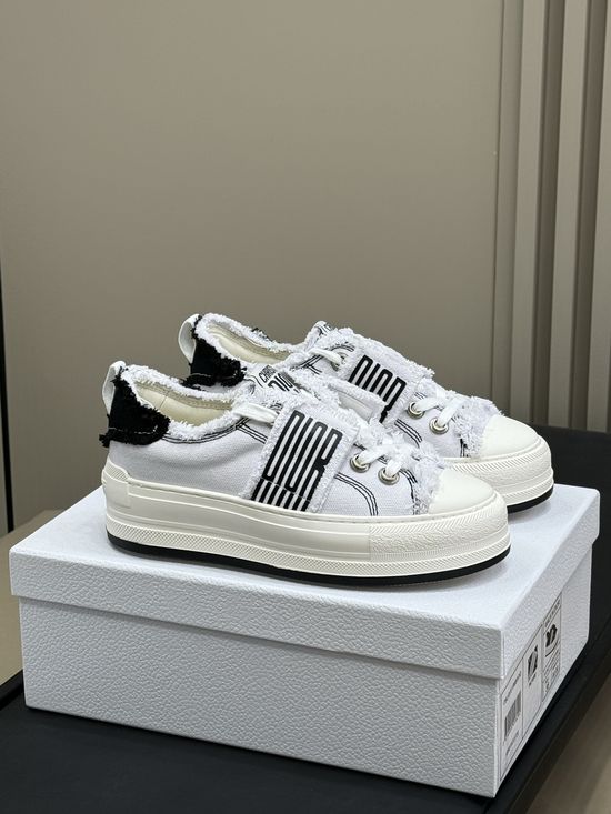 Christian Dior Classic Thick Sole Casual Sneakers with Embroidery Details