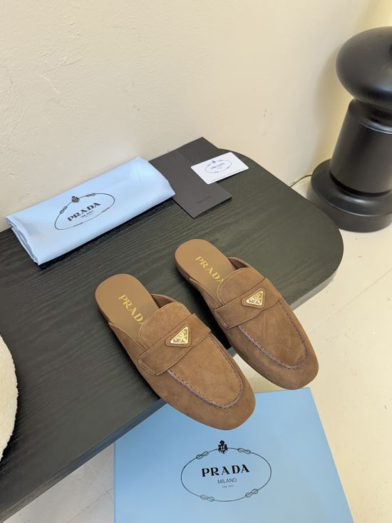 Prada Mary Jane Ballet Flats Vintage Style Stylish Mules Shoes