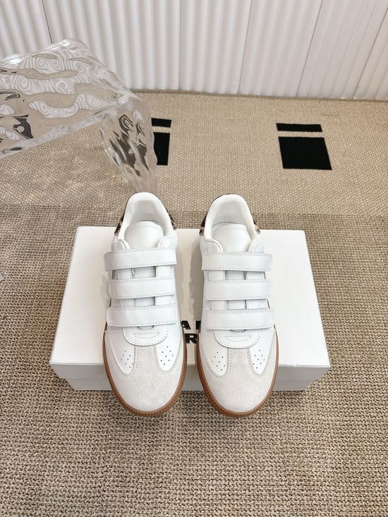 Max Mara Classic Velcro Trainers with Premium Leather Finish