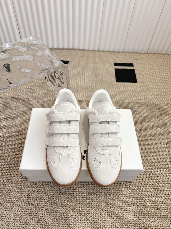 Max Mara Classic Velcro Trainers with Premium Leather Finish