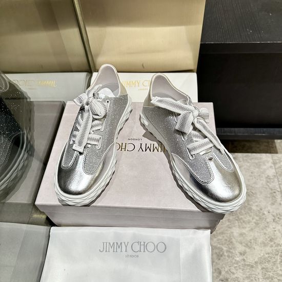 Jimmy Choo Classic White Sneakers Versatile Stylish Casual Footwear