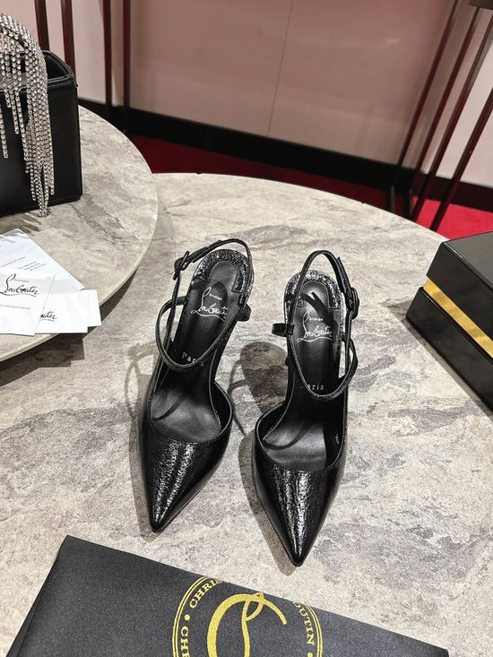 Christian Louboutine Side Strap Leather Heels Premium Outsole