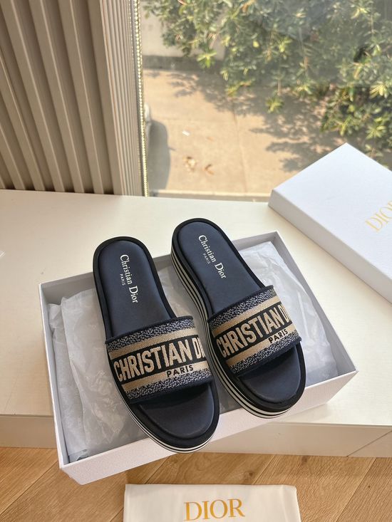 Christian Dior Classic Embroidered Loafers With Elegant Logo Buckle