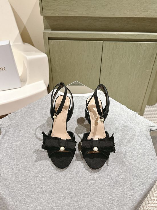 Christian Dior Elegant Bow Tassel High Heel Sandals