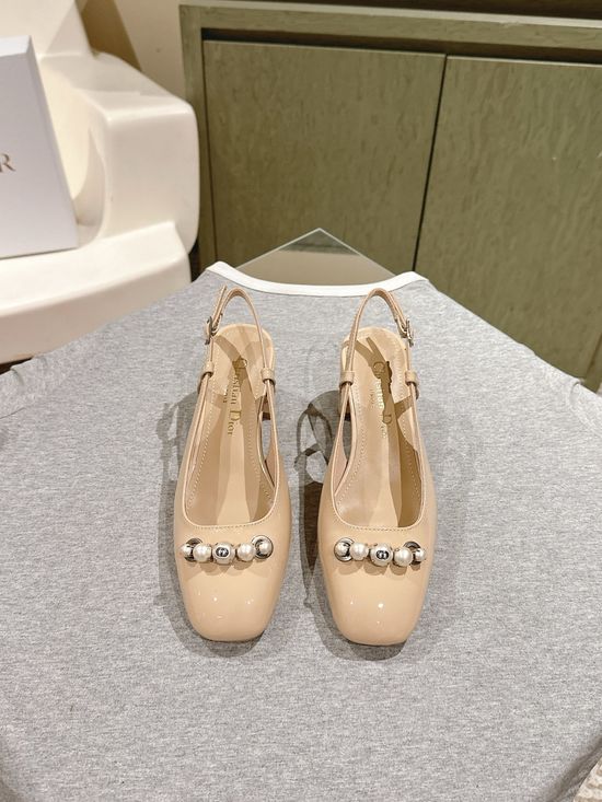 Christian Dior Elegant Mary Jane Thick Heel Shoes