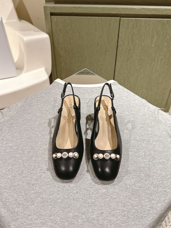 Christian Dior Elegant Mary Jane Thick Heel Shoes