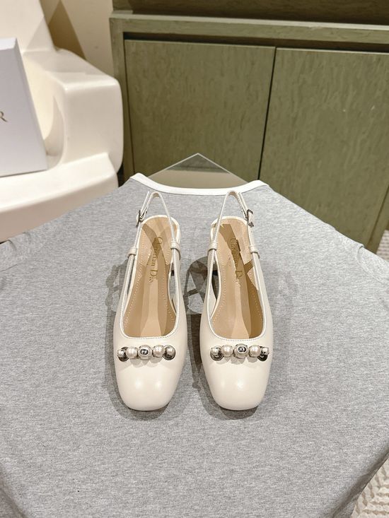 Christian Dior Elegant Mary Jane Thick Heel Shoes