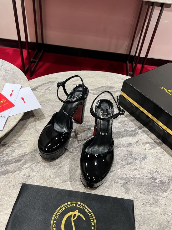 Christian Louboutine Almond Toe Shiny Calfskin Stiletto Pumps