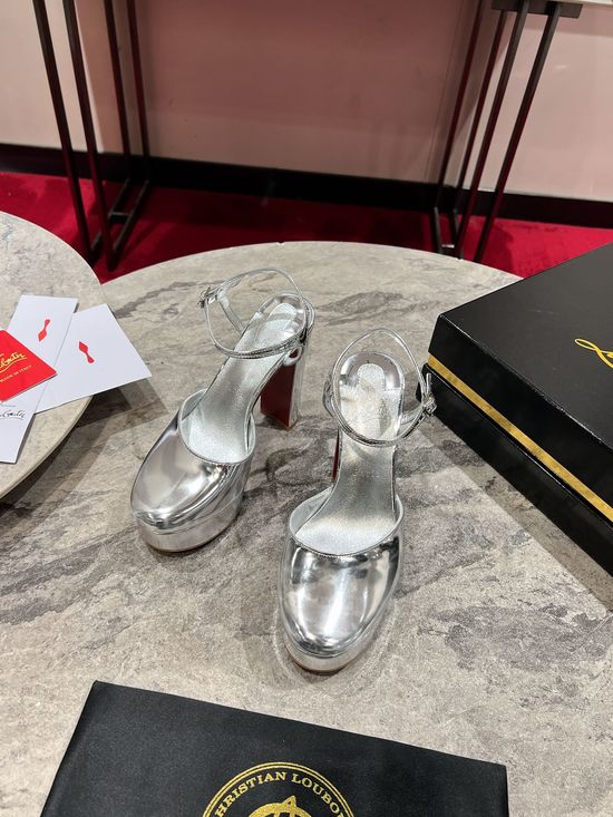 Christian Louboutine Almond Toe Shiny Calfskin Stiletto Pumps