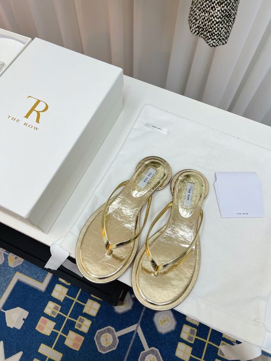The Row Premium Leather Thong Slippers Premium Comfort Casual Wear