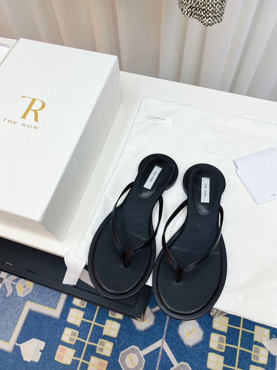 The Row Premium Leather Thong Slippers Premium Comfort Casual Wear