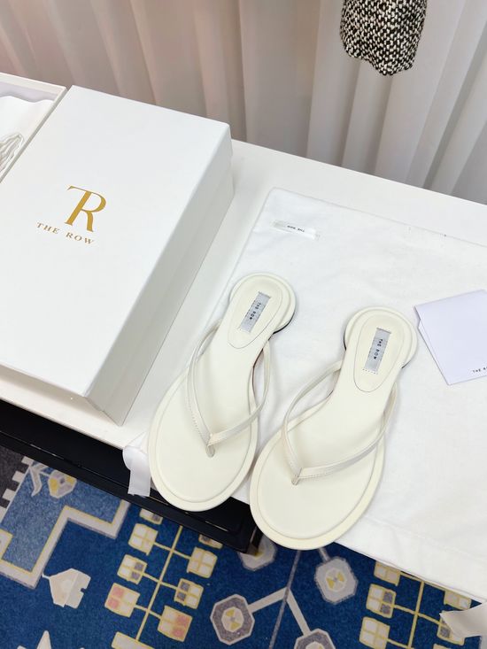 The Row Premium Leather Thong Slippers Premium Comfort Casual Wear