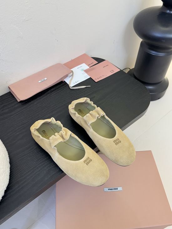 Miu Miu Classic Suede Embellished Comfortable Round Toe Loafers
