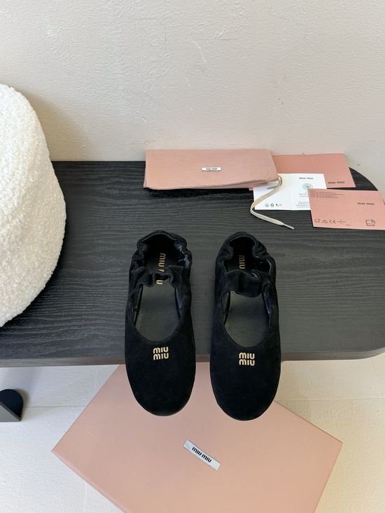 Miu Miu Classic Suede Embellished Comfortable Round Toe Loafers
