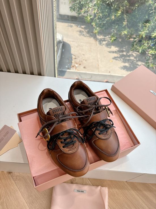 Miu Miu Vintage Leather Loafers With Coin Detail