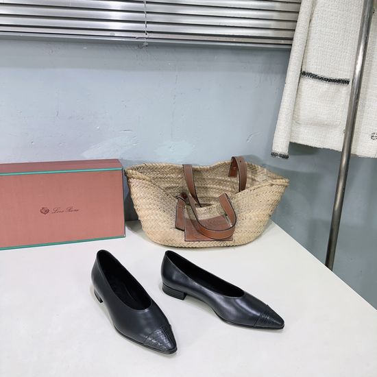 Loro Piana Retro Flat Loafers Top Layer Leather Comfortable Sole