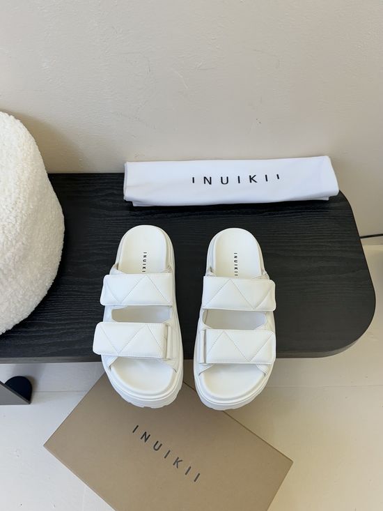 INUIKII Soft Leather Slip On Comfortable Thick Sole Mules