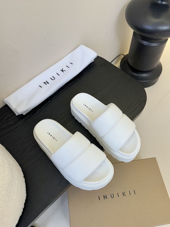 INUIKII Soft Leather Slip On Comfortable Thick Sole Mules