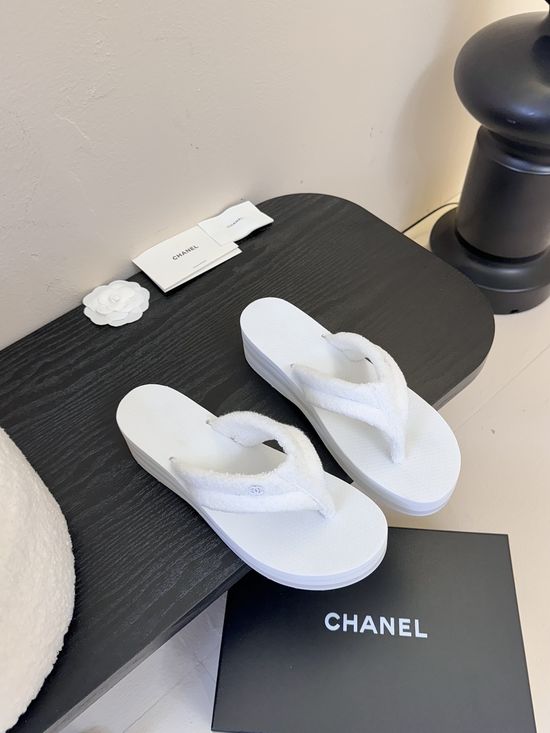 Chanel Fashion Slip On Slides with Elegant Fabric Upper