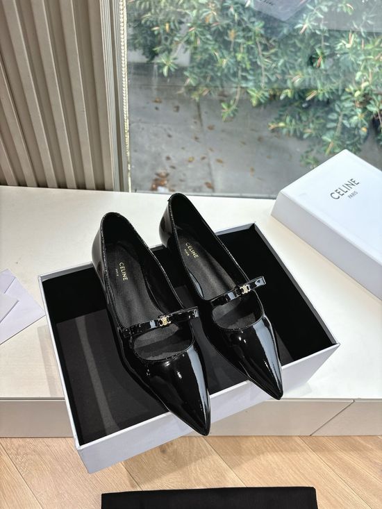 Celine Patent Leather Casual Shoes Soft Lining Durable Outsole