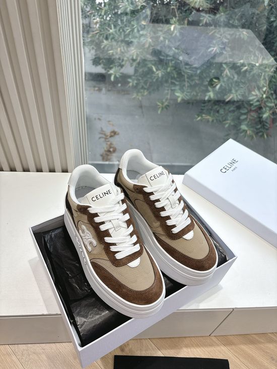 Celine Matte Leather Chunky Sneakers Casual Comfortable Elevated Daily Shoes