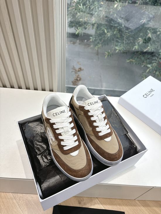 Celine Hand-Rubbed Matte Leather Chunky Sneakers Unique Elevated Casual Shoes