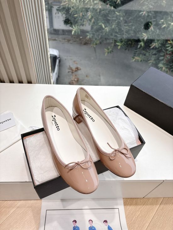 Repetto Block Heel Ballet Flats Comfortable Elegant Versatile Casual Shoes
