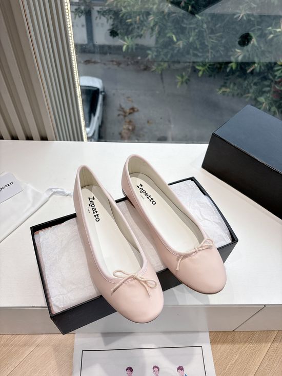 Repetto Patent Leather Block Heel Ballet Flats Comfortable Daily Shoes