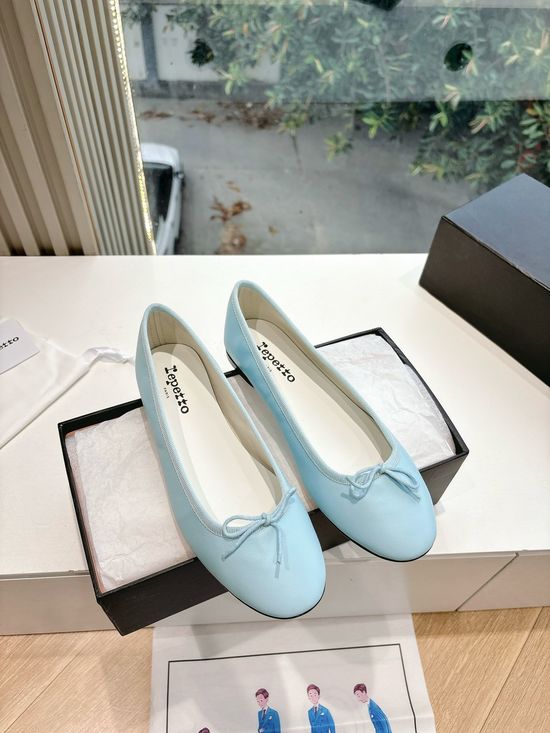 Repetto Patent Leather Block Heel Ballet Flats Comfortable Daily Shoes