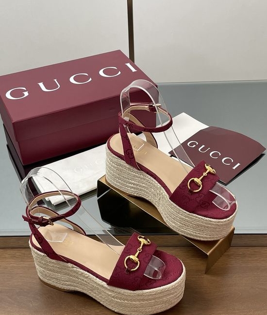 Gucci Horsebit Espadrille Platform One-Strap Peep Toe Sandals