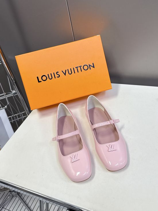 Louis Vuitton Genuine Leather Decorative Buckle Comfortable Flat Shoes