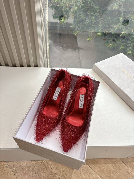 Jimmy Choo Handcrafted Pointed Toe Rhinestone High Heel Shoes
