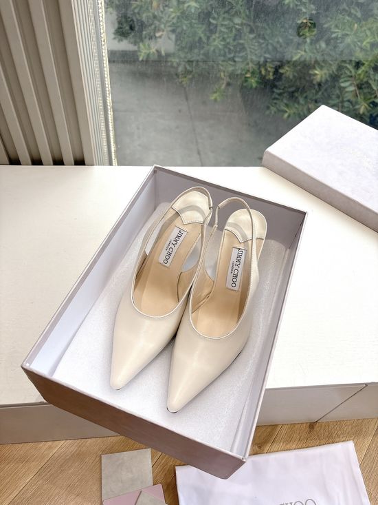Jimmy Choo Handmade Leather Platform Pearl Bridal High Heels