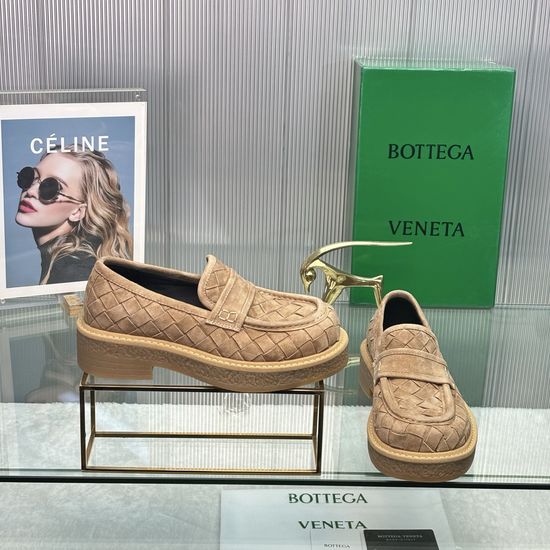 Bottega Veneta Square Toe Woven Loafers Soft Lining Durable Sole Comfortable Fit