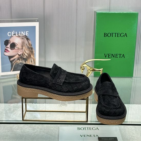 Bottega Veneta Square Toe Woven Loafers Soft Lining Durable Sole Comfortable Fit