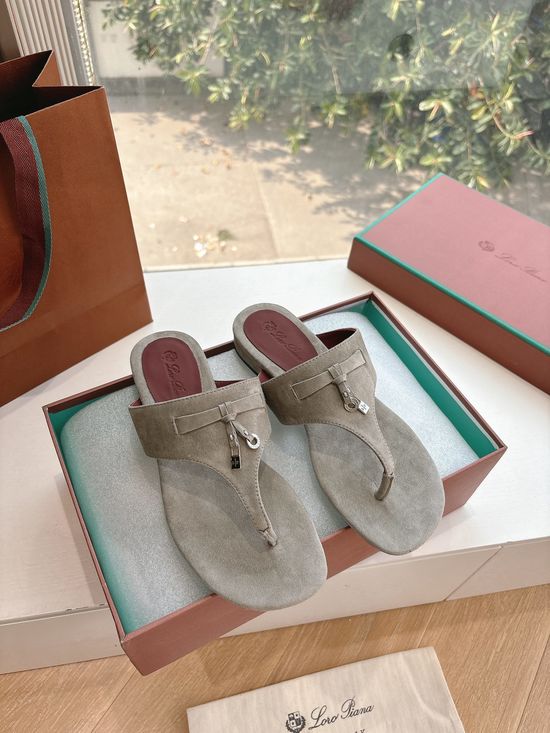 Loro Piana Casual Comfort Thong Sandals Soft Sole Non Slip Daily Shoes